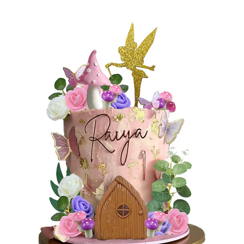 GmakCeder Fairy Cake Toppers Fairy Garden Topper for Birthday Baby Shower - Image 1